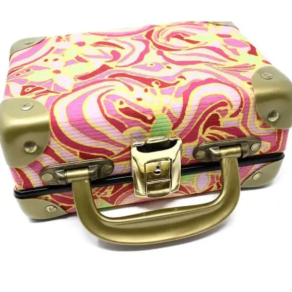 Vintage Saks Fifth Avenue Italy Hard Shell Box Purse Colorful Case - Hey Viv - Picture 3 of 10